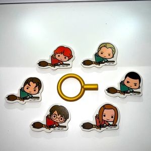 6 Harry Potter Erasers With Pencil Topper (OPENED NEVER USED)